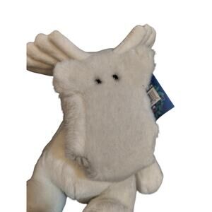 VINTAGE SEARS WINDSOR COLLECTION WHITE MILTON MOOSE STUFFED ANIMAL PLUSH TOY TAG